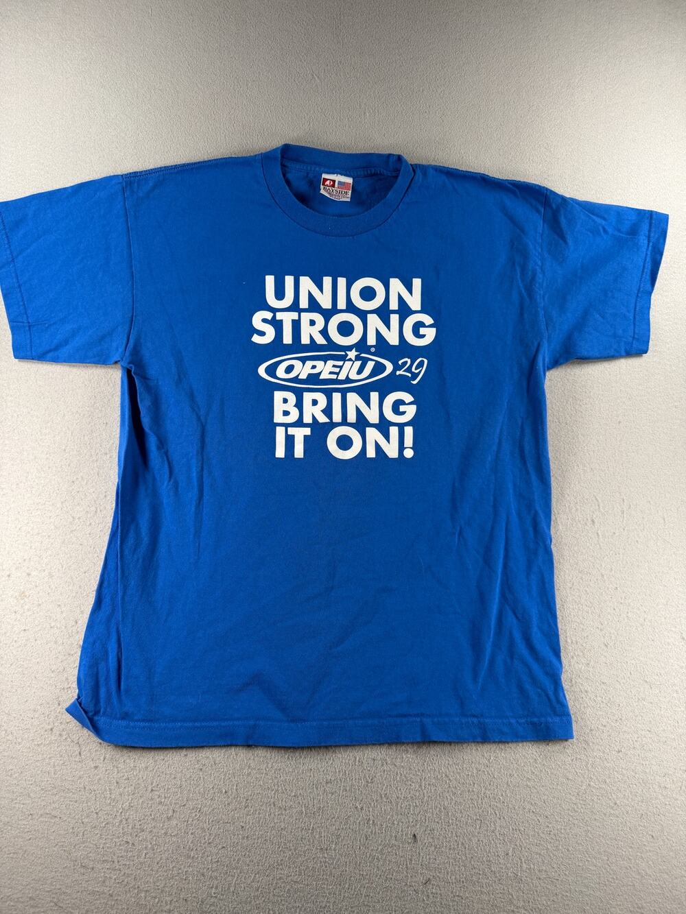 Bayside OPEIU Local 29 Union Strong T Shirt XL Blue Made USA AFL-CIO